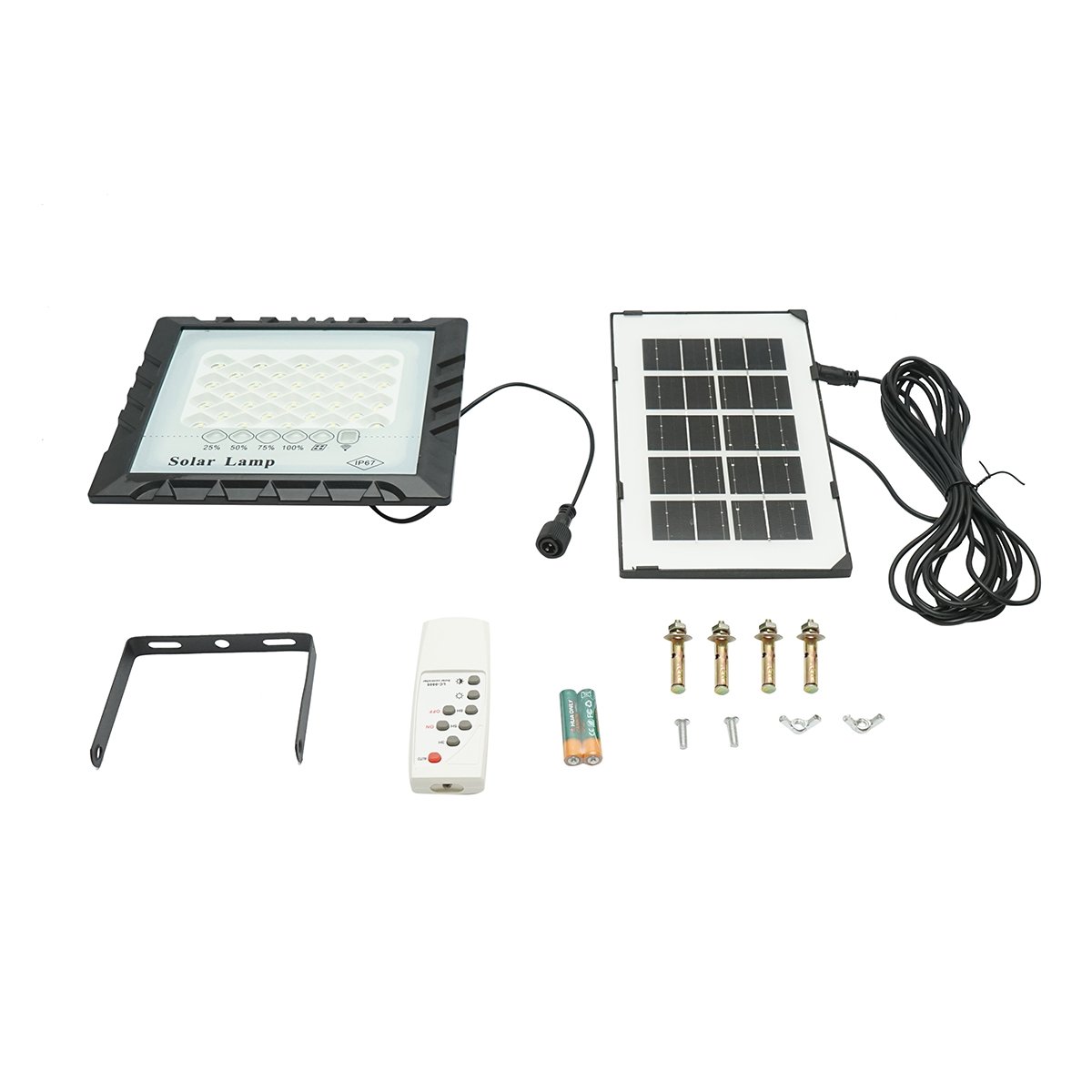 Proiector led de 25W cu panou solar 3W, baterie 4000mAh si telecomanda IP67 Breckner Germany